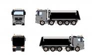 MB Arocs MP4 10x4 with LANENDORF Tipper, grey-black