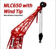 MANITOWOC Raupenkran MLC650 mit Windrad Montagespitze
